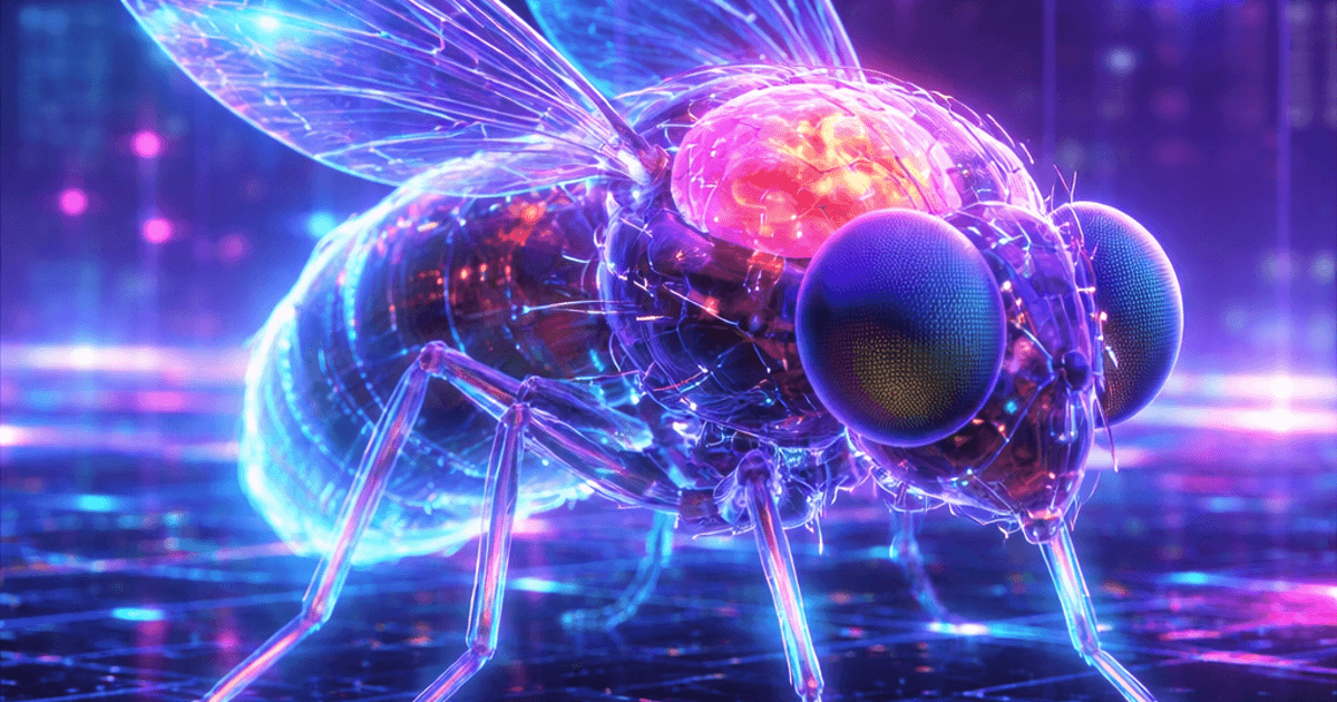 Drosophila melanogaster — mosca-da-fruta cujo cérebro foi completamente mapeado pelo consórcio FlyWire